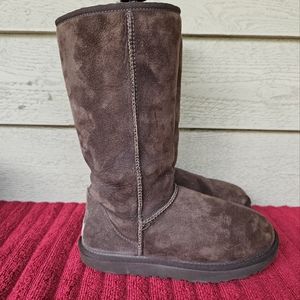 Ugg Australia Classic Tall Suede Sheepskin Lining Boots Women's Size:7